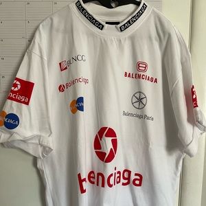 Balenciaga TOP LEAGUE T-SHIRT OVERSIZED IN WHITE